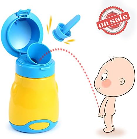 Marsbros Upgrade Baby Boy Portable Potty Emergency Urinal Toilet for Car Travel and Camping, Child Kid Toddler Pee Training Cup (Yellow for Boy)