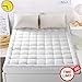 WARM HARBOR Mattress Pad Cover with 18” Deep Pocket Overfilled 300TC Cotton White Bed Topper By WarmHarbor Mattress Topper (Down Alternative, Queen)