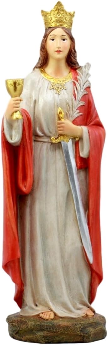 Atlantic Collectibles Catholic Church Holy Great Martyr Saint Barbara Figurine 12"H Patron Saint Of Artillerymen Miners Explosives And Lightning