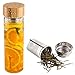 Life4u Fruit,Tea Infuser Borosilicate Glass Water Bottle with Neoprene Sleeve and Bamboo Lid,Portable Tumbler 17oz