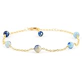 JEWEL OF ROCKS Beaded AFGHANITE Anklet, Handmade Craft, Anklet Beads Bracelet, Chakra Healing Anklet, Gemstone Women Jewelry, Hypoallergenic Gold Plated Brass Anklet 9 inch + 1.5 inch (1pcs)