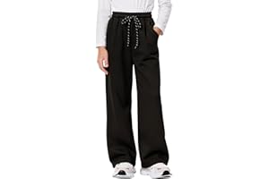 Hvididan Girls Sweatpantds Straight Leg Bggy Drawsting Sweatpants for Girls Kids Solid Athletic Trackpants 5-14Y