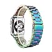 HUANLONG Solid Stainless Steel Band Compatible with Apple Watch 49mm 46mm 45mm 44mm 42mm 41mm 40mm 38mm, Metal Strap for iWatch Series Ultra/Ultra2/10/9/8/7/6/5/4/3/2/1 SE Women and Men(Colorful 42mm/44mm/45mm/46mm/49mm)