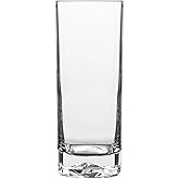 Luigi Bormioli On The Rocks Highball Glasses, Set of 4-15 Oz. Thick Base Drink Tumblers with Optical Rock-Like Bottom - Lead-Free SON.hyx Crystal, Dishwasher Safe, Made in Italy, Elegant Barware