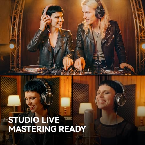 OneOdio Wired Over Ear Headphones Hi-Res Studio Monitor & Mixing DJ Stereo Headsets with 50mm Drivers and 1/4 to 3.5mm Jack for AMP Computer Recording Podcast Keyboard Guitar Laptop - Black