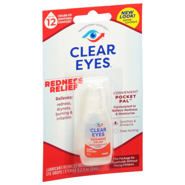 Clear Eyes Redness Relief Eye Drops Handy Pocket Pal 0.20 oz ( 12 pack)