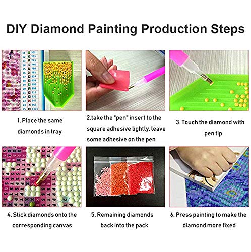 2 Pack 5D Diamond Painting Art Full Drill Kits, Beautiful Rose with Vase Embroidery Painting, Diamond Painting Kits DIY Art Craft Gift for Home Wall Decor (12In x 12In)