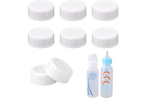BOXOB 8pcs Narrow Bottle Caps for Dr. Brown's & Medela Bottles, Leak-Proof Bottle Lids Replacement with Sealing Gasket BPA-Free Travel Storage Bottle Caps Accessories Supplies(White)