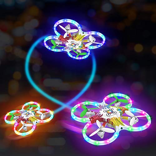 Drone for Kids, Colorful Remote Control Drones Quadcopters with LED Night Lights,Headless Mode,Remote Control 3D Flips 3… - Image 3