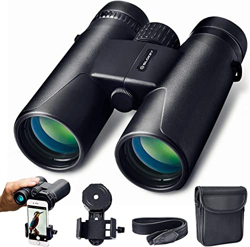 Binocolo 10x42 Slokey - Binocolo professionale e potente con lunga portata. Leggero e impermeabile, prismi BaK4 e FMC. Ideale per la caccia, l'astronomia, il birdwatching e il campeggio.