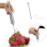 Ankway Stainless Steel Meat Injector Syringe Kit 2-OZ Seasoning Injector with 2 Marinade Needles to Keep the Meat Moist