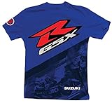 Suzuki GSXR Gixxer GSX-R Back Straight Short Sleeve T-Shirt Blue X-Large