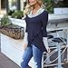 GONKOMA Women O-Neck Long Sleeve Blouse Pullover Tops Casual T Shirt Sweatshirt Shirt Tee (S, Blue)
