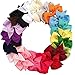 Danyoun 20 Pcs Bowknot Hairpin Headdress Grosgrain Ribbon Pinwheel Boutique Hair Bows Clips, Alligator Clip Ribbon Headbands for Baby Girls Teens Toddlers Kids Children