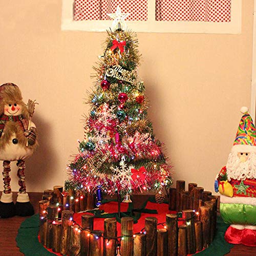 Christmas Tree Colorful Fiber Optic Artificial Christmas Tree with Multi-colored LED Lights DIY Decorative Props Traditional Holiday Christmas Decorations (Multicolor)