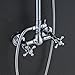 Senlesen Bathroom 8-Inch Rainfall Shower Faucet System Wall Mounted Dual Cross Handle Bathtub Shower Mixer Tap with Handheld Spray Chrome