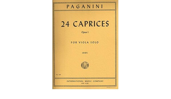 Paganini 24 Caprices Opus 1 For Viola Solo Imc 405 Amazon Com Books