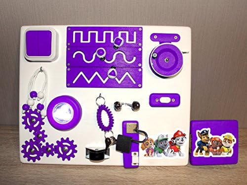 The Paw Patrol Travel Busy Board - Educational Activity Toy For Toddlers - Montessori Sensory Game For Boys And Girls - Wooden Kids Toy - Locks &amp; Latches Game - Children Fine Motor Skills Development