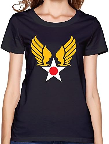 PNHK Women's United States Army Air Forces Shoulder Sleeve Insignia Tee Medium Black