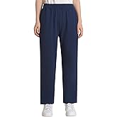 Weintee Women's Petite Elastic Waist Cotton Pants for Elderly