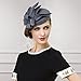 Womens Wool Felt Fascinator Cocktail Race Fancy Cheltenham Fesitval Hat A302,Gray,One Size