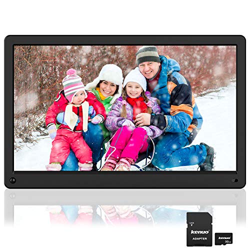 15.6 inch Digital Picture Frame, 1920×1080 IPS Screen Digital Photo Frame with 32G SD Card and Wall Mount, Motion Sensor, Auto Power On/Off, Music Support 1080P Video, SD Card and USB