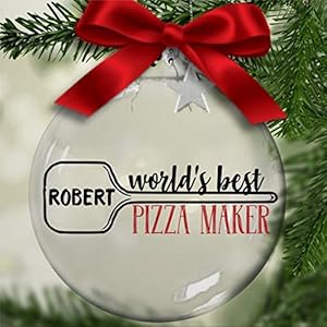 Pizzamaker kerstbal – plastic (onbreekbaar), doorzichtig & vulbaar