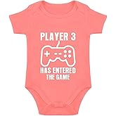 listery Baby Announcement Gamer Newborn Funny Baby Player 3 Has Entered The Game Boy Bodysuit Gamer Clothes