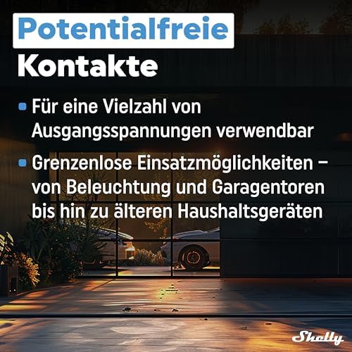 1 Gen3 - WLAN & Matter Smart-Schalter-Relais mit Potentialfreie Kontakte, 1 Kanal 16A, Lichtschalter, Garagentoröffner, Smart Home, Zeitschaltuhr, Alexa, Google, Kein Hub Erforderlich (2 Stück)