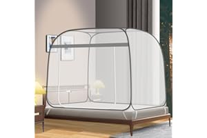 PARFINER Mosquito Net for Patio Bed Tent King Size Portable Mosquito Netting (79 * 72 Inch Grey)