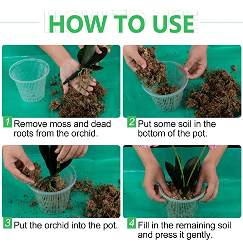 16Pack Clear Plastic Orchid Pots with Holes in 2 Sizes 4.5" or 5.5" Orchid Breathable Slotted