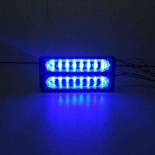 Szcafelimy (8-2)16 LED Car Emergency Light CREE 1W Blue Color Led Strobe Light For Universal Vehicles Trucks Off Road Motorcycle 18 Flashing Pattern Police Warning Lights LED Flash Lamp 12V -24V