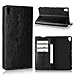 iCoverCase Compatible with Sony Xperia XA Ultra Case, Genuine Leather Wallet Case [Slim Fit] Folio Book Design with Stand and Card Slots Flip Case Cover (Black)