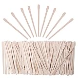 Senkary 600 Pieces Wooden Waxing Sticks Small Wax Sticks Wax Applicator Sticks Wood Wax Spatulas Sticks for Hair Eyebrow Nose Removal (With Handle)