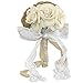 Faylapa Wedding Bridal Bouquet Crystal Pearl Lace White Bridal Bridesmaid Rustic Hand Flowers for Wedding, Engagement, Marriages Valentine's Day