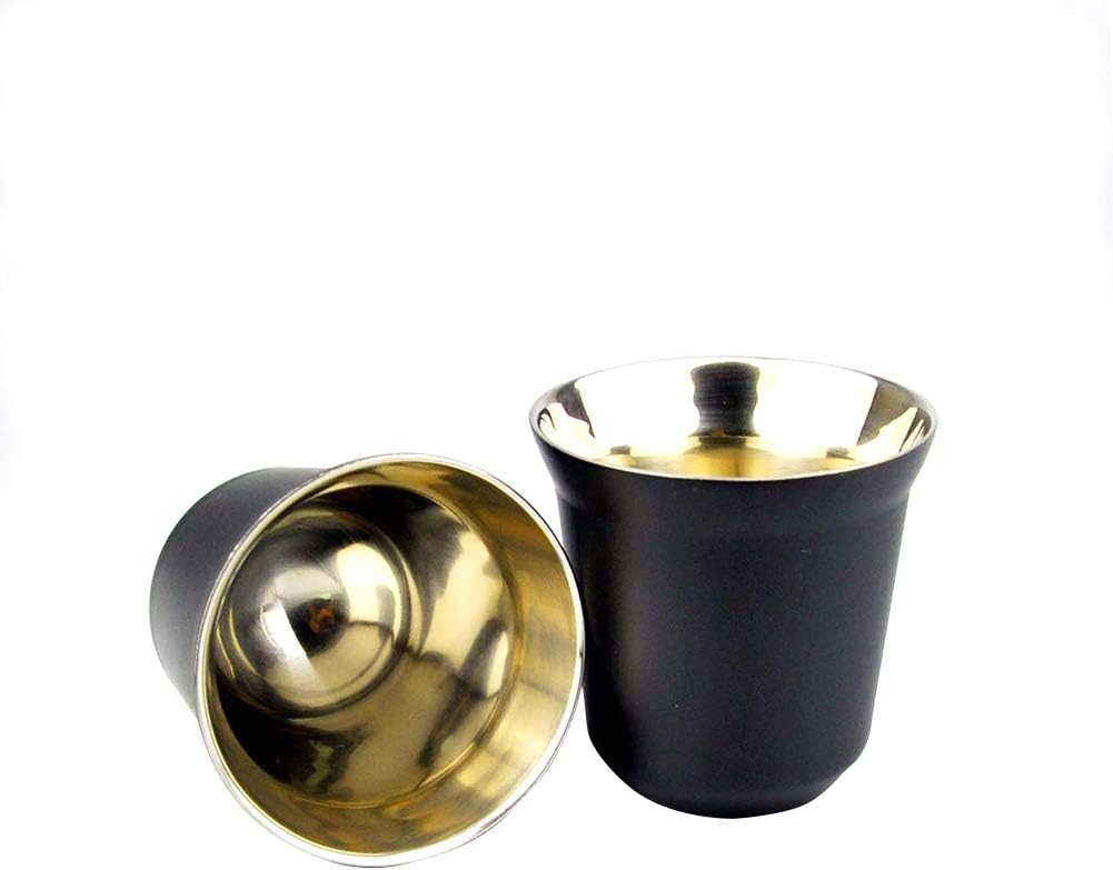 80ml Stainless Steel Espresso Mugs, Double Wall Insulation Coffee Cup, Insulated Tea Cups Coffee Mugs, Easy Clean & Dishwasher Safe(1 Pack,Black)