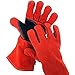 NoCry Near Fire Proof Mig Tig Welding Gloves; Animal Handling, BBQ, Grilling, Fire Pit, Pizza Oven, Forging; Premium Heat Resistant Gloves; Cowhide Leather; Long 14 Inch Forearm Protection; Size Small