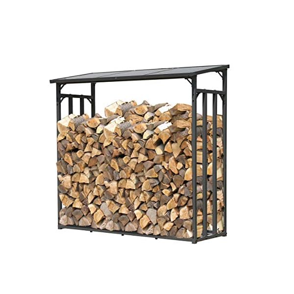 GRASEKAMP Qualität seit 1972 Kaminholzunterstand 130 x 60 x 150 cm Stegplatten Kaminholzregal Kamin Holzofen Regal