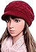 Odema Womens Knit Wool Hats with Visor Warm Skull Beanie Caps for Winter