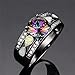 JunXin Women Black Gold Opal Ring Wide Band For Date Multicolor Size5/6/7/8/9/10