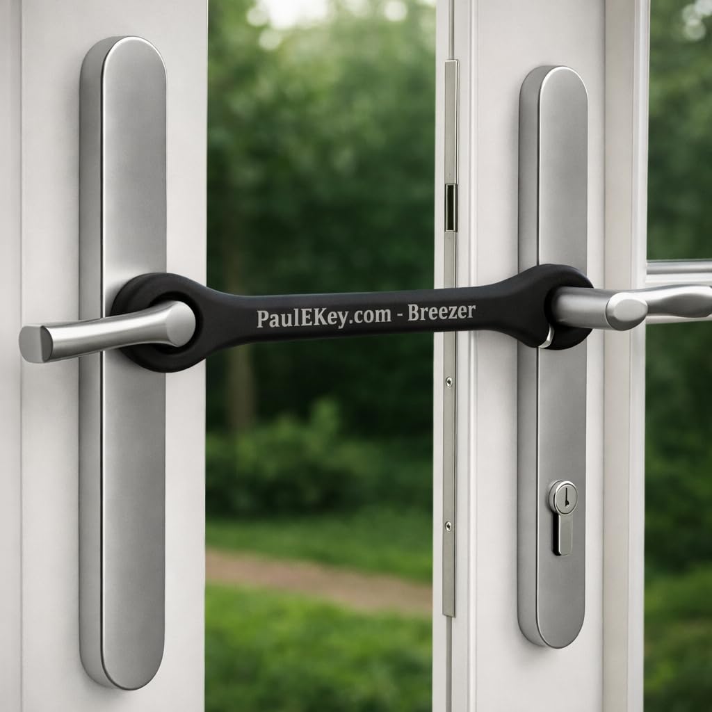 Patio Door Breezer, French Door Stay Open Hook, Air Circulation, Door Stop (White, 190mm)