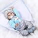 Nicery Reborn Baby Doll Soft Simulation Silicone Vinyl 22inch 55cm Magnetic Mouth Lifelike Boy Girl Toy Blue Dog