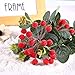 Tatuo 400 Pieces Artificial Berry Stems Frosted Holly 12 mm Fake Simulation Mini Berry Flower Fruit for Christmas Tree Decor Wreath DIY Wedding Party Favor(Red and Dark Red)
