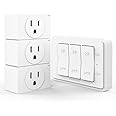 Fosmon Remote Control Outlet Plug Indoor, Wireless Remote Light Switch, No Interference, Battery Operated Outlet Plug with Remote Braille On/Off Mark, 15A/1875W, No Wiring & Expandable- 3 Pack