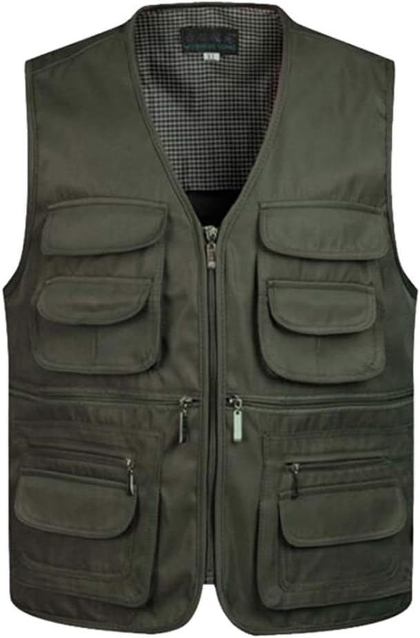 Men's Multi Pocket Vest Jacket Outdoor Fishing Camping Waistcoat Traveling Photography Hiking Gilet