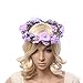 Ever Fairy Women flower crown Wreath Bracelet 2pcs/set adjustable ribbon