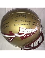 Collectibles: Charlie Ward Chris Weinke Jameis Winston Signed / Autographed Florida State Seminoles Heisman Trophy Full Size Football Helmet - PSA DNA Certified