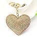 Elesa Miracle Girl Women Love Heart Tassel Keychain, Purse Bag Charm, Handbag Accessories, Car Key Chain (Gold)