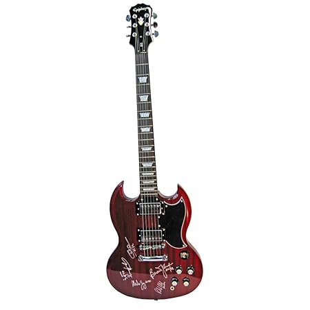 AC/DC Gitarre handsigniert von allen Bandmitgliedern (Diese Gitarre ...