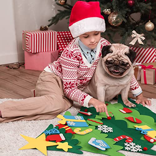 Kids DIY Christmas Tree with 32pcs Detachable Ornaments for Wall & Door Hanging Xmas Gifts for Children Toddler Non Jigsaw Puzzle Home Decorations Toy